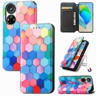 For ZTE Blade V40s CaseNeo Colorful Magnetic Leather Phone Case(Colorful Cube)