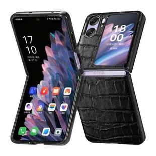For OPPO Find N2 Flip Crocodile Grain Phone Case(Black)