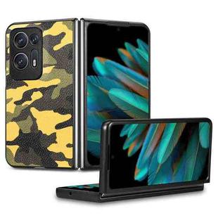 For OPPO Find N2 Camouflage Leather Back Cover Phone Case(Yellow)