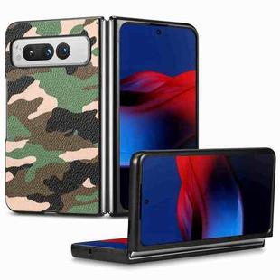 For Google Pixel Fold Camouflage Leather Back Cover Phone Case(Green)