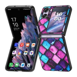 For OPPO Find N2 Flip Colored Drawing Leather Skin Back Cover Phone Case(Purple Scales)