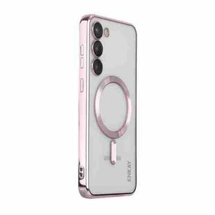 For Samsung Galaxy S23+ 5G ENKAY Electroplated MagSafe Shockproof TPU Phone Case with Lens Film(Pink)