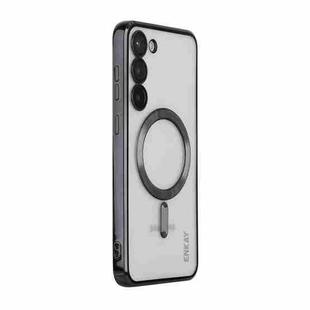 For Samsung Galaxy S23+ 5G ENKAY Electroplated MagSafe Shockproof TPU Phone Case with Lens Film(Black)