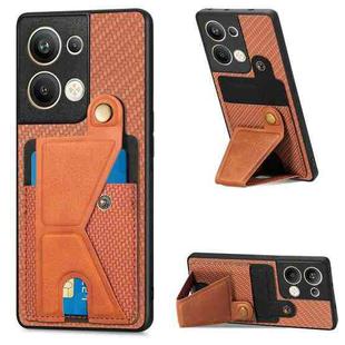 For OPPO Reno9 Pro+ Carbon Fiber Wallet Flip Card Holder Phone Case(Brown)