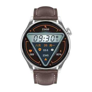 Q3 Max 1.36 inch Color Screen Smart Watch,Leather Strap,Support Heart Rate Monitoring / Blood Pressure Monitoring(Brown)