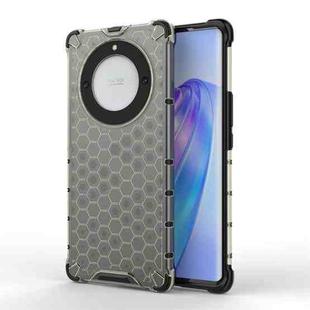 For Honor X9A Shockproof Honeycomb Phone Case(Black)