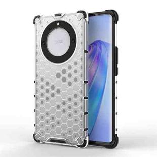 For Honor X9A Shockproof Honeycomb Phone Case(White)