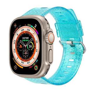 Transparent Shiny Diamond TPU Watch Band For Apple Watch Ultra 49mm / Series 8&7 45mm / SE 2&6&SE&5&4 44mm / 3&2&1 42mm(Blue)