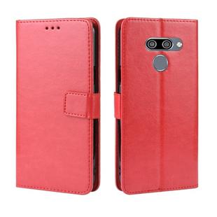 Retro Crazy Horse Texture Horizontal Flip Leather Case for LG K50 /LG Q60, with Holder & Card Slots & Photo Frame(Red)