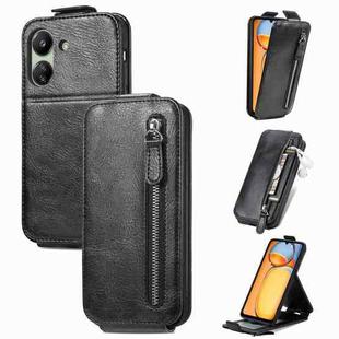 For Xiaomi Redmi 13C 4G Zipper Wallet Vertical Flip Leather Phone Case(Black)