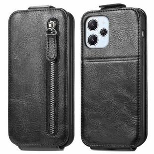 For Xiaomi Redmi 12  4G Zipper Wallet Vertical Flip Leather Phone Case(Black)