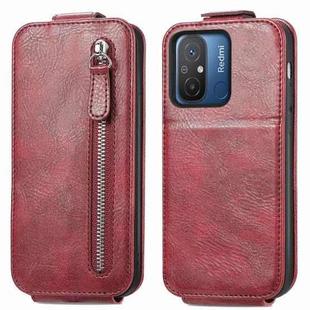 For Xiaomi Redmi 12C Zipper Wallet Vertical Flip Leather Phone Case(Red)