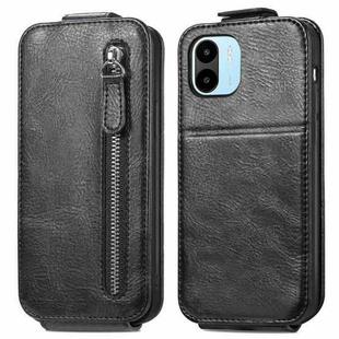For Xiaomi Redmi A1 Zipper Wallet Vertical Flip Leather Phone Case(Black)