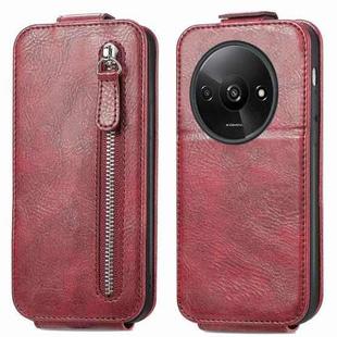 For Xiaomi Redmi A3 4G Zipper Wallet Vertical Flip Leather Phone Case(Red)