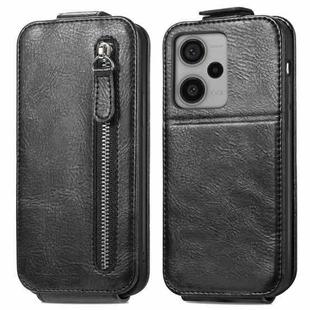 For Xiaomi Redmi Note 12 Pro+ Zipper Wallet Vertical Flip Leather Phone Case(Black)