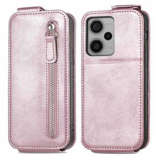 For Xiaomi Redmi Note 12 Pro+ Zipper Wallet Vertical Flip Leather Phone Case(Pink)