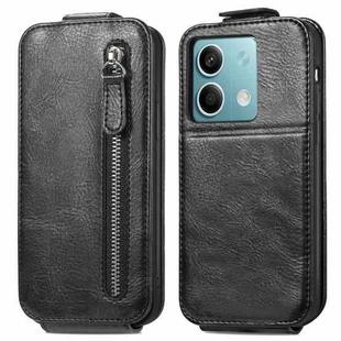 For Xiaomi Redmi Note 13 5G Zipper Wallet Vertical Flip Leather Phone Case(Black)