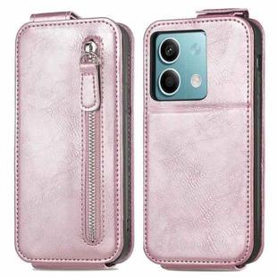 For Xiaomi Redmi Note 13 5G Zipper Wallet Vertical Flip Leather Phone Case(Pink)