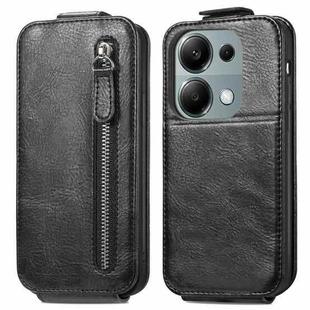 For Xiaomi Redmi Note 13 Pro 4G Zipper Wallet Vertical Flip Leather Phone Case(Black)