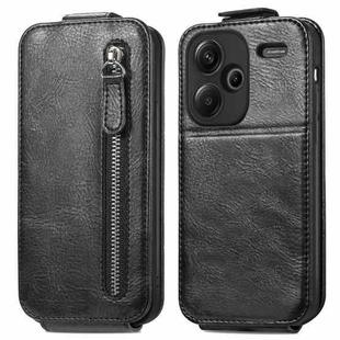 For Xiaomi Redmi Note 13 Pro+ Zipper Wallet Vertical Flip Leather Phone Case(Black)