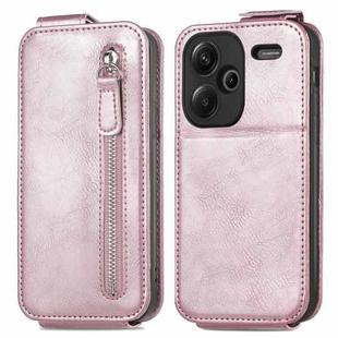 For Xiaomi Redmi Note 13 Pro+ Zipper Wallet Vertical Flip Leather Phone Case(Pink)