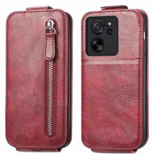For Xiaomi 13T Zipper Wallet Vertical Flip Leather Phone Case(Red)