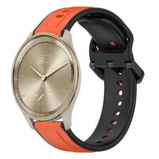 For Garmin Vivomove Trend 20mm Convex Loop Two-Color Silicone Watch Band(Orange+Black)