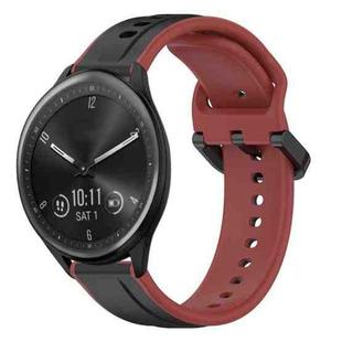 For Garmin Vivomove Sport 20mm Convex Loop Two-Color Silicone Watch Band(Black+Red)