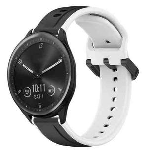 For Garmin Vivomove Sport 20mm Convex Loop Two-Color Silicone Watch Band(Black+White)