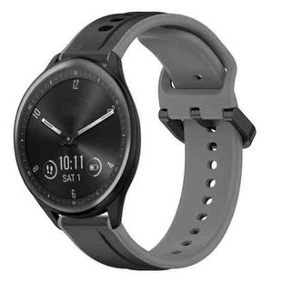 For Garmin Vivomove Sport 20mm Convex Loop Two-Color Silicone Watch Band(Black+Grey)