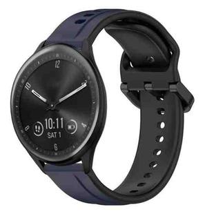 For Garmin Vivomove Sport 20mm Convex Loop Two-Color Silicone Watch Band(Midnight Blue+Black)