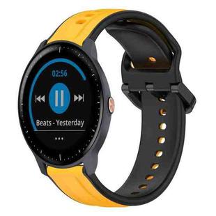 For Garmin Vivoactive3 Music 20mm Convex Loop Two-Color Silicone Watch Band(Yellow+Black)