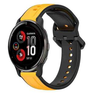 For Garmin Venu 2 Plus 20mm Convex Loop Two-Color Silicone Watch Band(Yellow+Black)