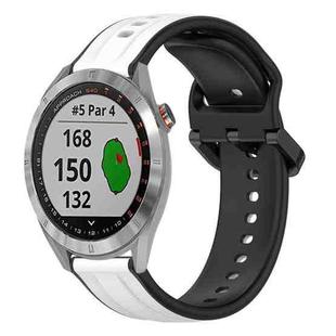 For Garmin Approach S40 20mm Convex Loop Two-Color Silicone Watch Band(White+Black)