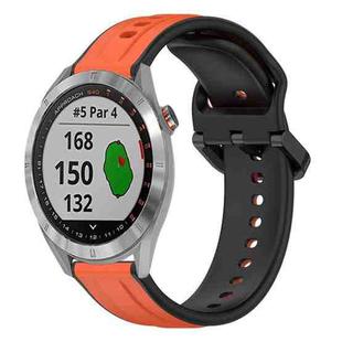For Garmin Approach S40 20mm Convex Loop Two-Color Silicone Watch Band(Orange+Black)