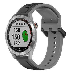 For Garmin Approach S40 20mm Convex Loop Two-Color Silicone Watch Band(Black+Grey)