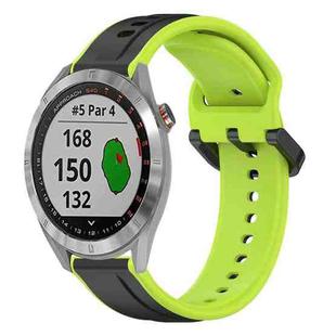 For Garmin Approach S40 20mm Convex Loop Two-Color Silicone Watch Band(Black+Lime)
