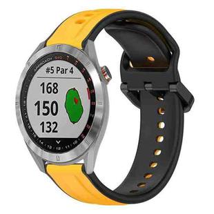 For Garmin Approach S40 20mm Convex Loop Two-Color Silicone Watch Band(Yellow+Black)