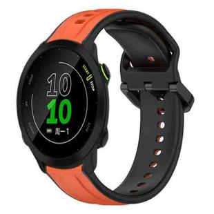 For Garmin Forerunner 158 20mm Convex Loop Two-Color Silicone Watch Band(Orange+Black)