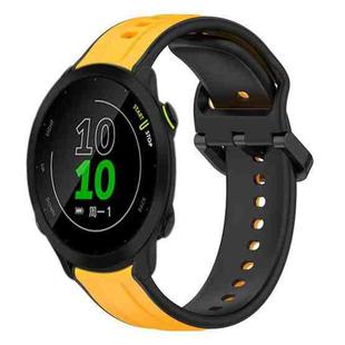 For Garmin Forerunner 158 20mm Convex Loop Two-Color Silicone Watch Band(Yellow+Black)