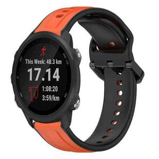 For Garmin Forerunner 245 20mm Convex Loop Two-Color Silicone Watch Band(Orange+Black)