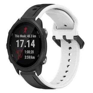 For Garmin Forerunner 245 20mm Convex Loop Two-Color Silicone Watch Band(Black+White)