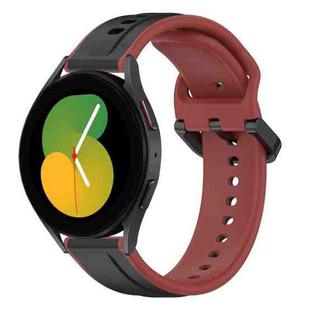 For Samsung Galaxy Watch 5 44mm 20mm Convex Loop Two-Color Silicone Watch Band(Black+Red)