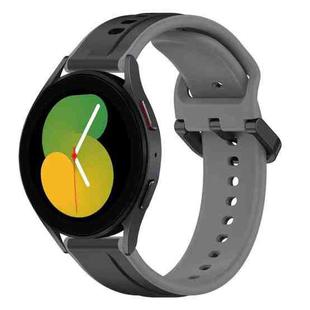 For Samsung Galaxy Watch 5 44mm 20mm Convex Loop Two-Color Silicone Watch Band(Black+Grey)