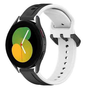 For Samsung Galaxy Watch 5 40mm 20mm Convex Loop Two-Color Silicone Watch Band(Black+White)