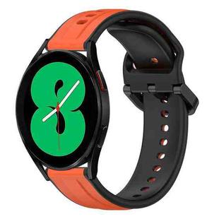 For Samsung Galaxy Watch 4 44mm 20mm Convex Loop Two-Color Silicone Watch Band(Orange+Black)