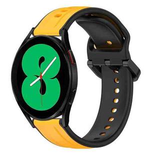 For Samsung Galaxy Watch 4 44mm 20mm Convex Loop Two-Color Silicone Watch Band(Yellow+Black)