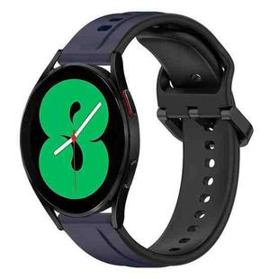 For Samsung Galaxy Watch 4 44mm 20mm Convex Loop Two-Color Silicone Watch Band(Midnight Blue + Black)