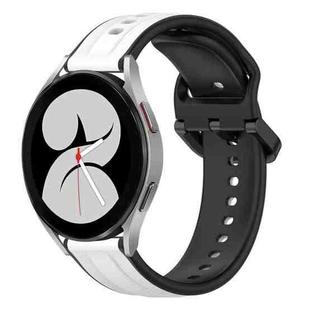 For Samsung Galaxy Watch 4 40mm 20mm Convex Loop Two-Color Silicone Watch Band(White+Black)