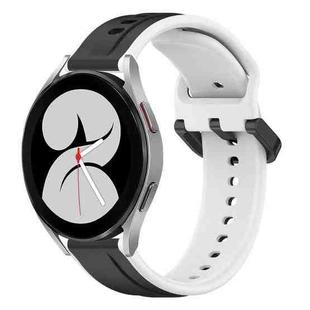 For Samsung Galaxy Watch 4 40mm 20mm Convex Loop Two-Color Silicone Watch Band(Black+White)